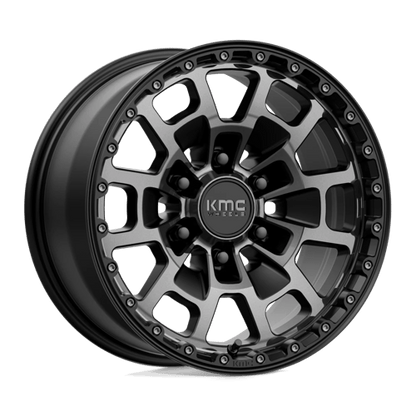 KMC KM718 SUMMIT Satin Black W/ Gray Tint 17x8.5 +18 6x135mm 87.1mm