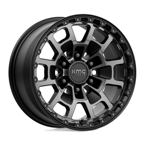 KMC KM718 SUMMIT Satin Black W/ Gray Tint 17x8.5 +18 6x139.7mm 106.1mm