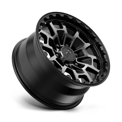 KMC KM718 SUMMIT Satin Black W/ Gray Tint 17x8.5 +18 6x135mm 87.1mm