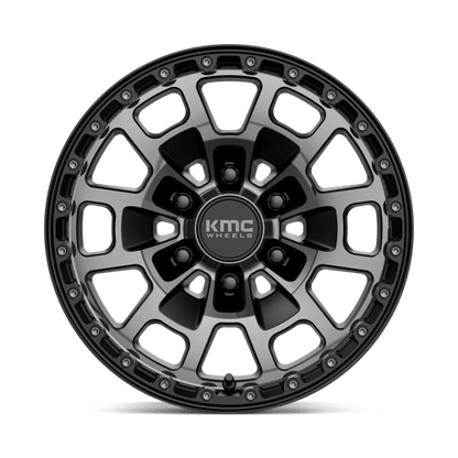 KMC KM718 SUMMIT Satin Black W/ Gray Tint 17x8.5 +18 6x135mm 87.1mm