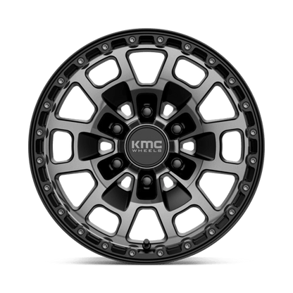 KMC KM718 SUMMIT Satin Black W/ Gray Tint 17x8.5 +18 6x139.7mm 106.1mm