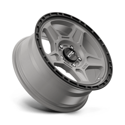 KMC KM721 ALPINE Satin Gray W/ Black Lip 16x7 +15 5x114.3mm 72.6mm