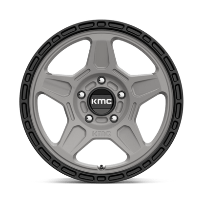 KMC KM721 ALPINE Satin Gray W/ Black Lip 16x7 +15 5x114.3mm 72.6mm