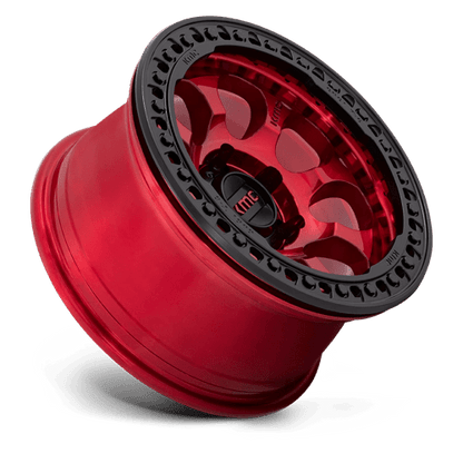 KMC KM237 RIOT BEADLOCK Candy Red W/ Satin Black Ring 17x8.5 0 6x139.7mm 108mm