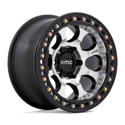 KMC KM237 RIOT BEADLOCK Mach Satin Black Window & Ring 17x9 -12 6x139.7mm 108mm