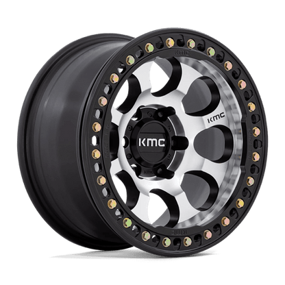 KMC KM237 RIOT BEADLOCK Mach Satin Black Window & Ring 17x9 -38 5x127mm 71.5mm