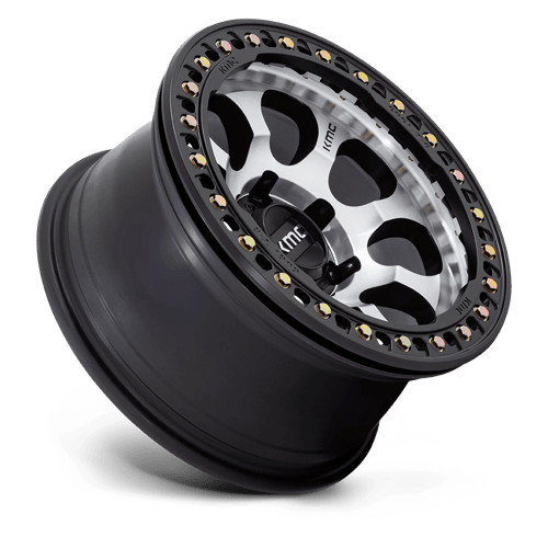 KMC KM237 RIOT BEADLOCK Mach Satin Black Window & Ring 17x8.5 0 5x127mm 71.5mm