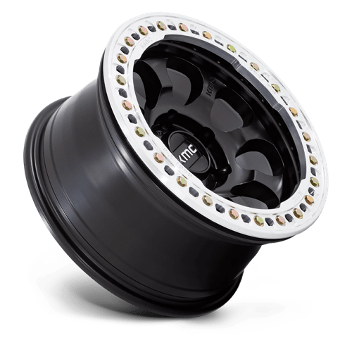 KMC KM237 RIOT BEADLOCK Satin Black W/ Machined Ring 17x8.5 0 6x135mm 87.1mm