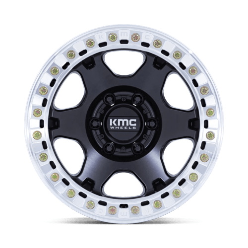 KMC KM238 VI BEADLOCK Satin Black W/ Machined Ring 17x9 -38 8x165.1mm 125.1mm