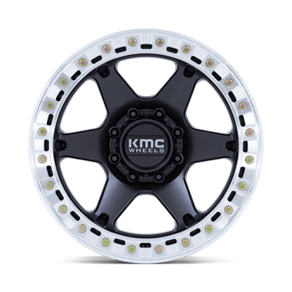 KMC KM238 VI BEADLOCK Satin Black W/ Machined Ring 20x10 -48 5x127mm 71.5mm