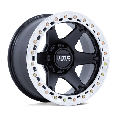 KMC KM238 VI BEADLOCK Satin Black W/ Machined Ring 20x10 -48 6x139.7mm 108mm