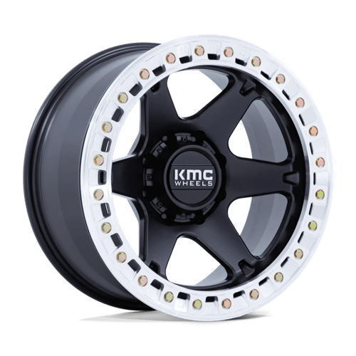 KMC KM238 VI BEADLOCK Satin Black W/ Machined Ring 20x10 -48 8x165.1mm 125.1mm