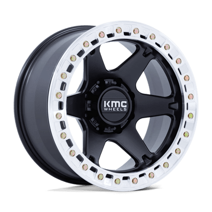 KMC KM238 VI BEADLOCK Satin Black W/ Machined Ring 20x10 -48 8x165.1mm 125.1mm