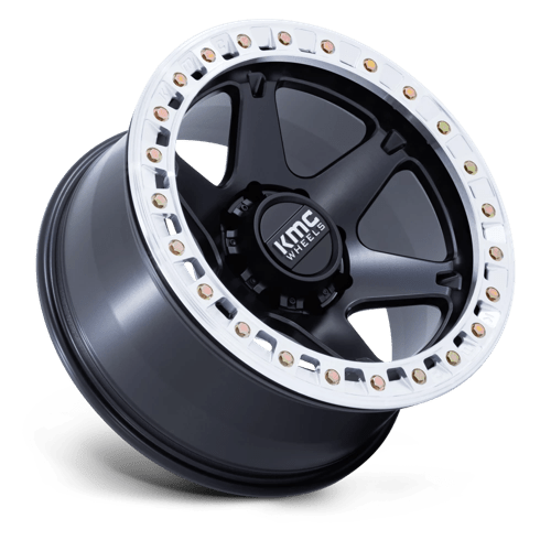 KMC KM238 VI BEADLOCK Satin Black W/ Machined Ring 20x10 -48 Custom 72.6mm