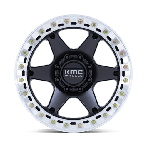 KMC KM238 VI BEADLOCK Satin Black W/ Machined Ring 20x10 -48 Custom 72.6mm