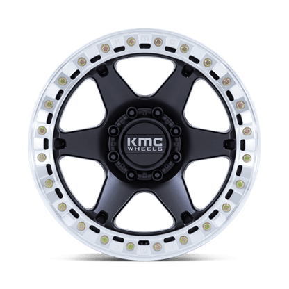 KMC KM238 VI BEADLOCK Satin Black W/ Machined Ring 20x10 -48 8x165.1mm 125.1mm