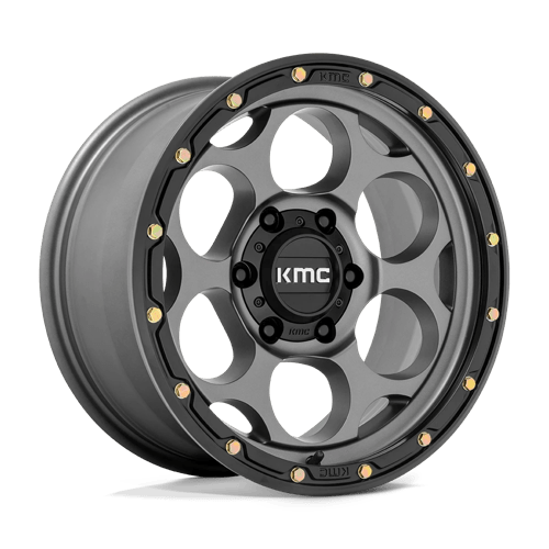 KMC KM541 DIRTY HARRY Satin Gray W/ Black Lip 17x8.5 0 6x135mm 87.1mm