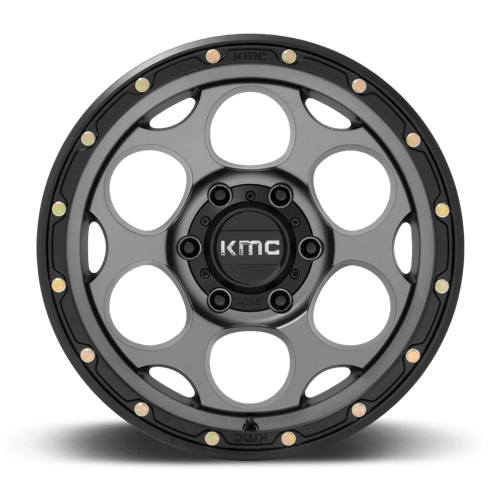 KMC KM541 DIRTY HARRY Satin Gray W/ Black Lip 17x9 -12 6x139.7mm 106.1mm
