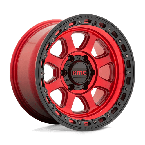 KMC KM548 CHASE Candy Red W/ Black Lip 17x9 -12 6x139.7mm 106.1mm