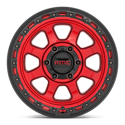 KMC KM548 CHASE Candy Red W/ Black Lip 20x9 +18 8x180mm 124.2mm