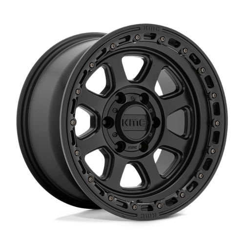 KMC KM548 CHASE Satin Black W/ Gloss Black Lip 17x9 -12 5x127mm 71.5mm