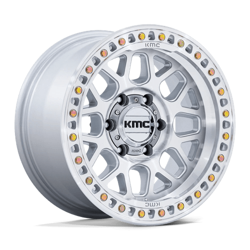 KMC KM549 GRS Gloss Silver W/ Machined Face 17x9 0 5x127mm 71.5mm