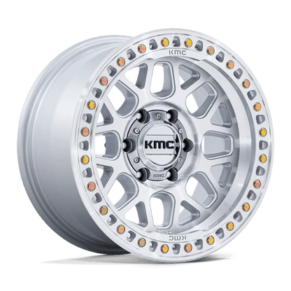 KMC KM549 GRS Gloss Silver W/ Machined Face 17x9 +18 5x150mm 110.1mm