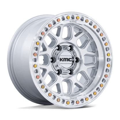 KMC KM549 GRS Gloss Silver W/ Machined Face 17x8.5 0 8x180mm 124.2mm
