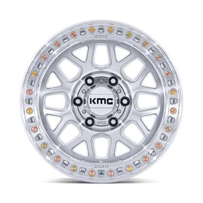 KMC KM549 GRS Gloss Silver W/ Machined Face 17x8.5 0 8x180mm 124.2mm