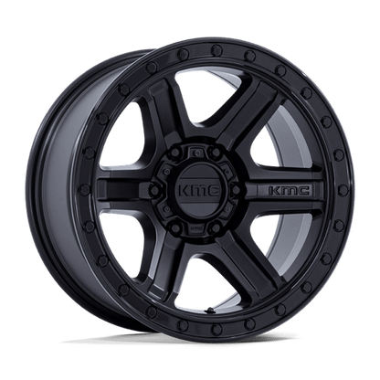 KMC KM551 OUTRUN Matte Black W/ Gloss Black Lip 18x9 +18 5x127mm 71.5mm
