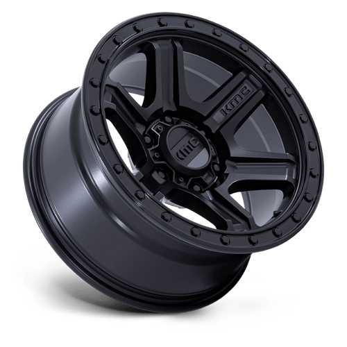 KMC KM551 OUTRUN Matte Black W/ Gloss Black Lip 18x9 +18 5x127mm 71.5mm