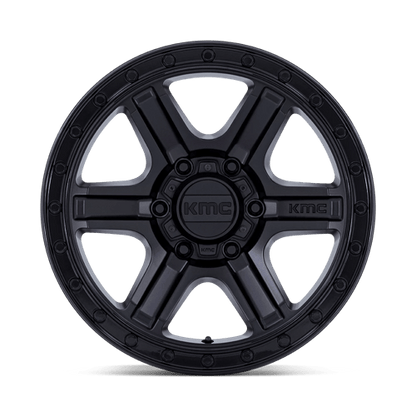 KMC KM551 OUTRUN Matte Black W/ Gloss Black Lip 17x8.5 +18 6x139.7mm 106.1mm