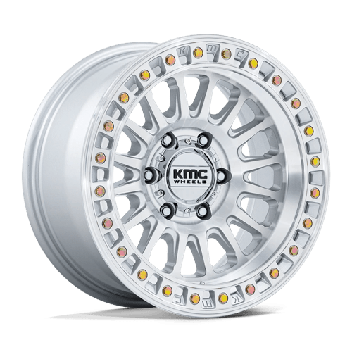 KMC KM552 IMS Gloss Silver W/ Machined Face 17x8.5 +25 6x139.7mm 106.1mm