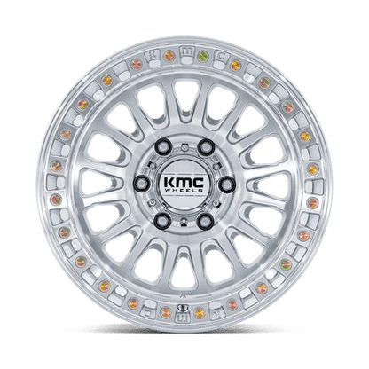KMC KM552 IMS Gloss Silver W/ Machined Face 18x9 0 6x139.7mm 106.1mm