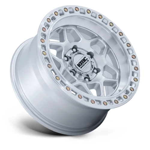 KMC KM553 TORX Gloss Silver W/ Machined Face 17x8.5 +25 6x120mm 66.9mm