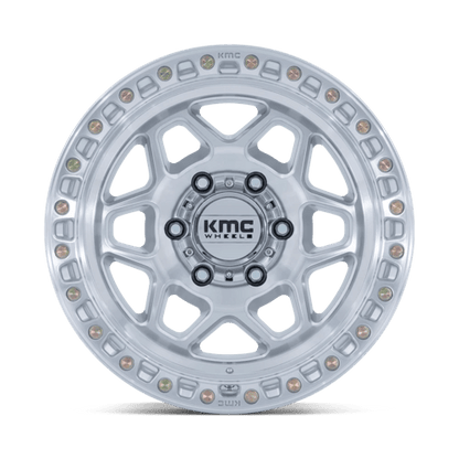 KMC KM553 TORX Gloss Silver W/ Machined Face 17x9 -12 6x139.7mm 106.1mm