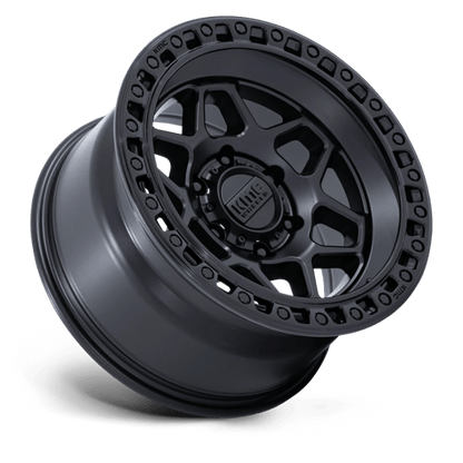 KMC KM553 TORX Matte Black W/ Gloss Black Lip 17x8.5 +25 6x135mm 87.1mm