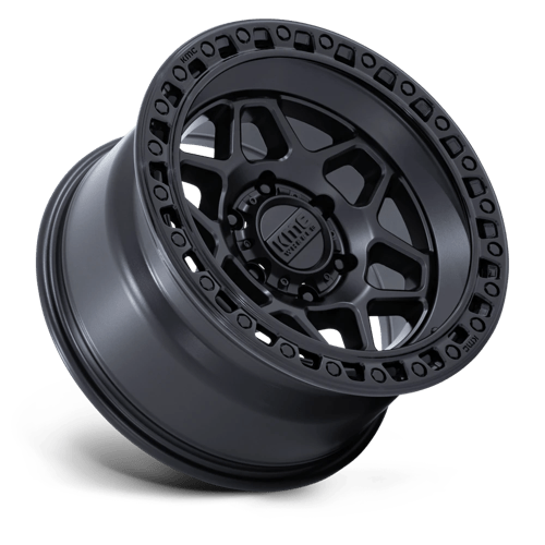 KMC KM553 TORX Matte Black W/ Gloss Black Lip 17x8.5 0 6x114.3mm 66.1mm