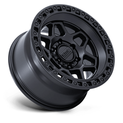 KMC KM553 TORX Matte Black W/ Gloss Black Lip 17x8.5 +25 6x139.7mm 106.1mm