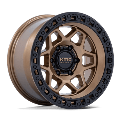 KMC KM553 TORX Matte Bronze W Gloss Black Lip 17x8.5 +25 6x135mm 87.1mm