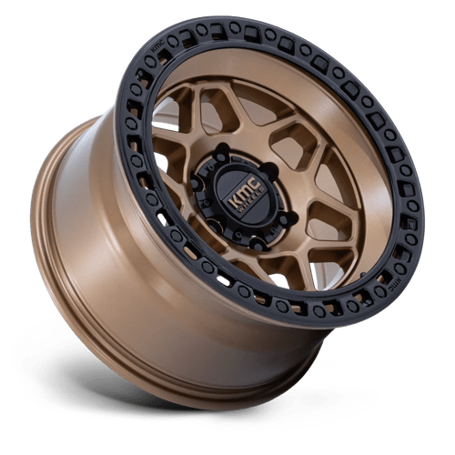 KMC KM553 TORX Matte Bronze W Gloss Black Lip 17x8.5 +25 6x120mm 66.9mm