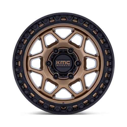 KMC KM553 TORX Matte Bronze W Gloss Black Lip 17x8.5 +25 6x114.3mm 66.1mm