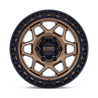 KMC KM553 TORX Matte Bronze W Gloss Black Lip 17x8.5 +25 6x114.3mm 66.1mm