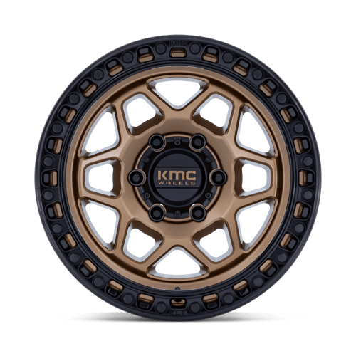 KMC KM553 TORX Matte Bronze W Gloss Black Lip 17x8.5 +25 6x120mm 66.9mm
