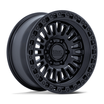 KMC KM554 AZTEC Matte Black W/ Gloss Black Lip 17x8.5 0 6x139.7mm 106.1mm