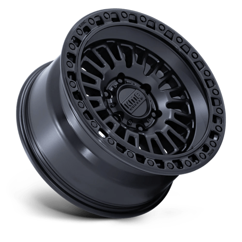 KMC KM554 AZTEC Matte Black W/ Gloss Black Lip 17x8.5 +25 6x120mm 66.9mm