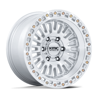 KMC KM554 AZTEC Gloss Silver W/ Machined Face 17x8.5 0 6x135mm 87.1mm