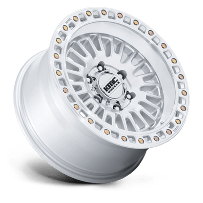 KMC KM554 AZTEC Gloss Silver W/ Machined Face 17x8.5 0 6x114.3mm 66.1mm