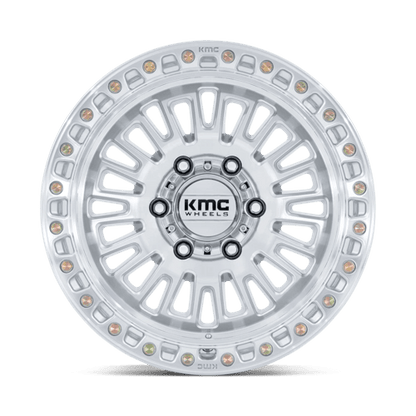 KMC KM554 AZTEC Gloss Silver W/ Machined Face 17x8.5 0 6x120mm 66.9mm