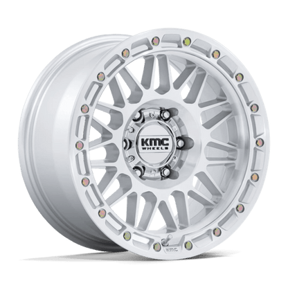KMC KM555 ATTACK Gloss Silver W/ Machined Face 17x8.5 0 5x127mm 71.5mm